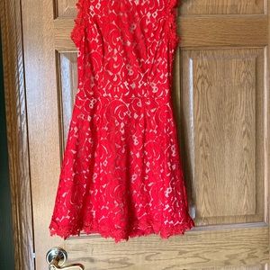 Red lace dress